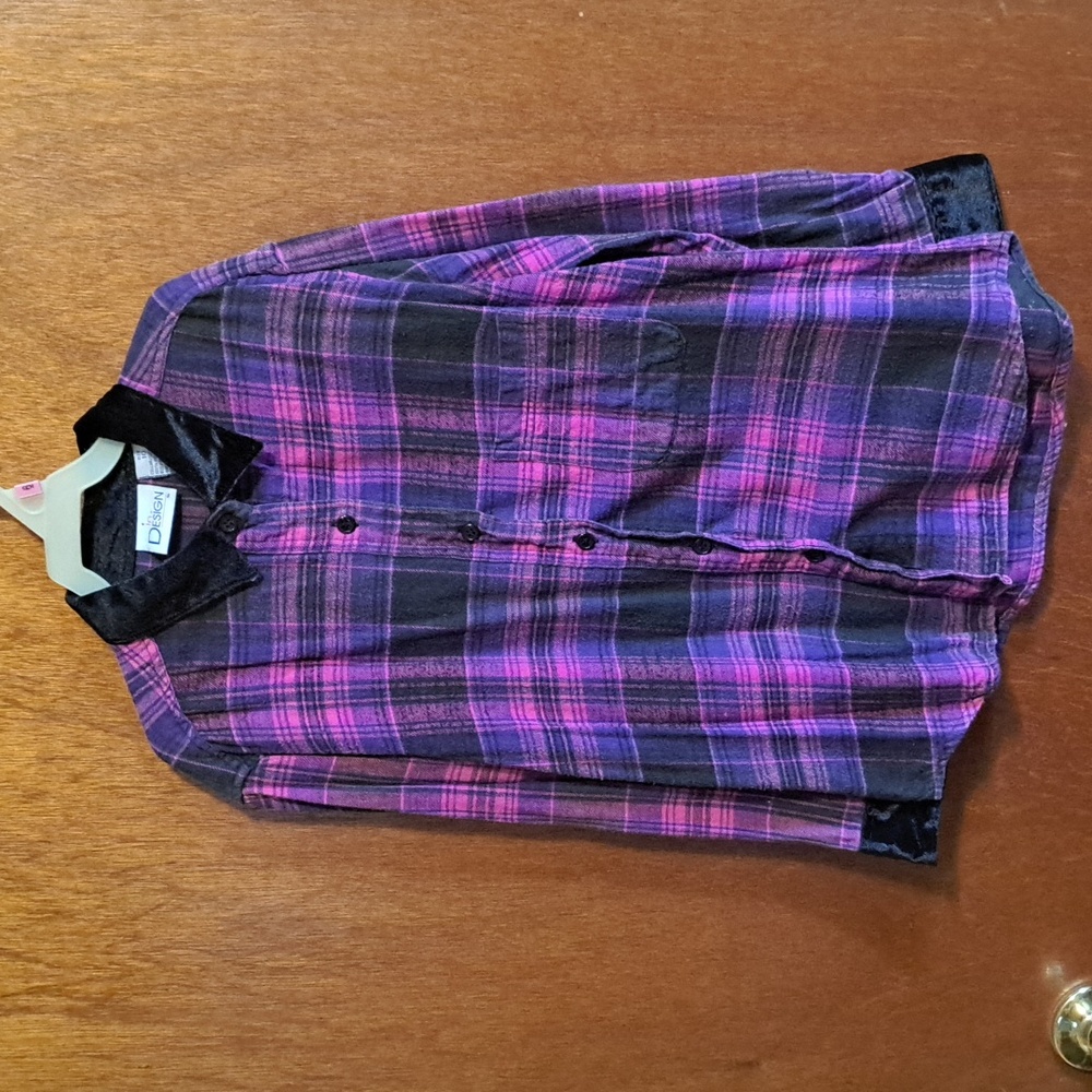 Vintage Girl's In Design Button Down Shirt Size 10